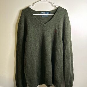Polo by Ralph Lauren 100% Lambs wool xxl long sleeves dark gray sweater
